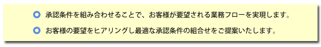 承認条件を組み合わせることで業務フローを実現